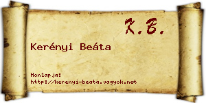 Kerényi Beáta névjegykártya